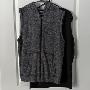 21men Gray Hooded Vest w/ bonus vest
